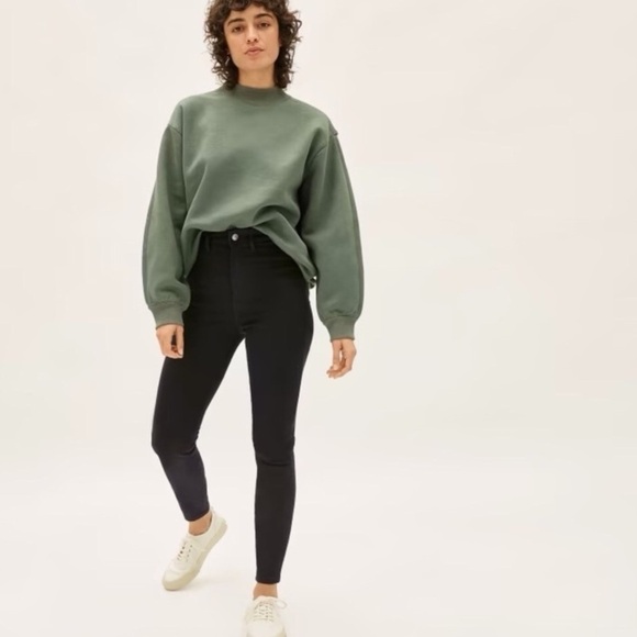 Everlane The Way High Skinny Jeans Clean Front Black Size 26 - Picture 1 of 8